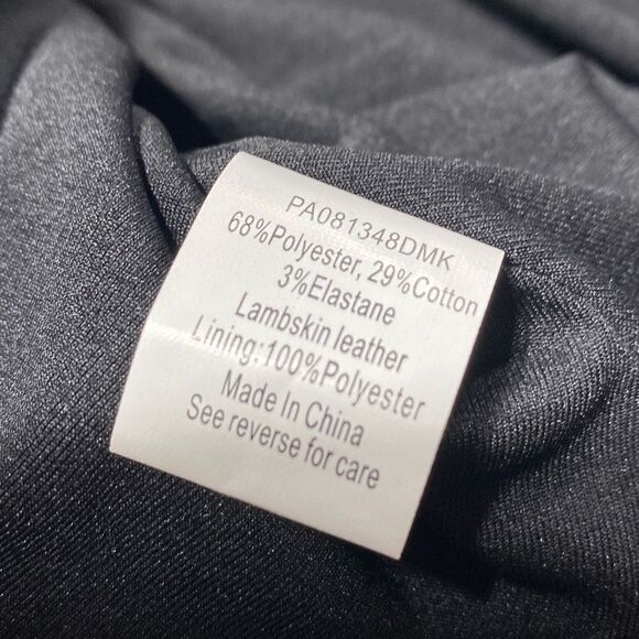 Parker Leather Trim Fit & Flare Stretch Mini Dress Cap Sleeve Black /Cream XS - Picture 14 of 16